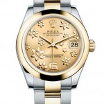 Cheap Rolex Lady-Datejust 178243 Replica Watches With Golden Hands For Sale