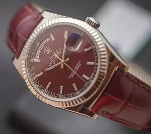 Mature Ladies’ Choice: 36MM Rolex Day-Date Replica Watches With Fancy Cherry Dials